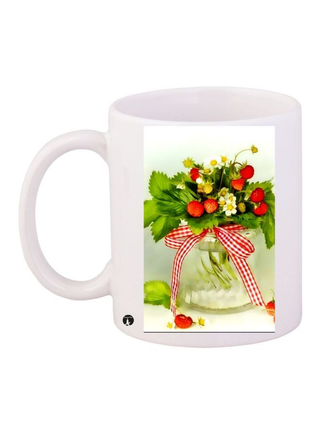 BP Strawberry Printed Coffee Mug White/Green/Red