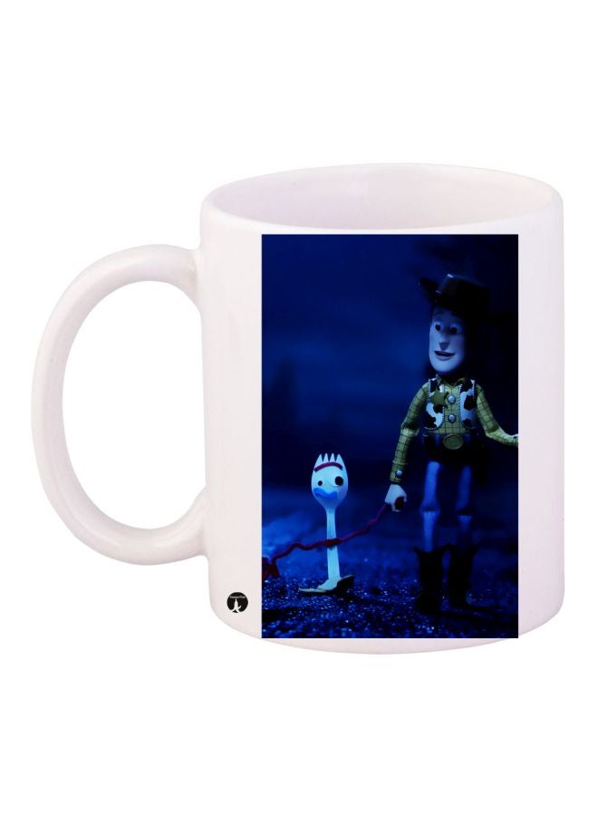 بي بي مج قهوة بطبعة شخصية كارتونية أبيض/أزرق/بني