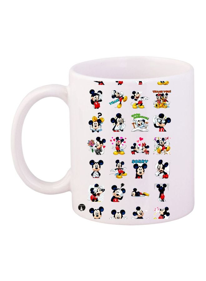 بي بي قدح قهوة بطباعة ميكي ماوس أبيض/أحمر/أسود