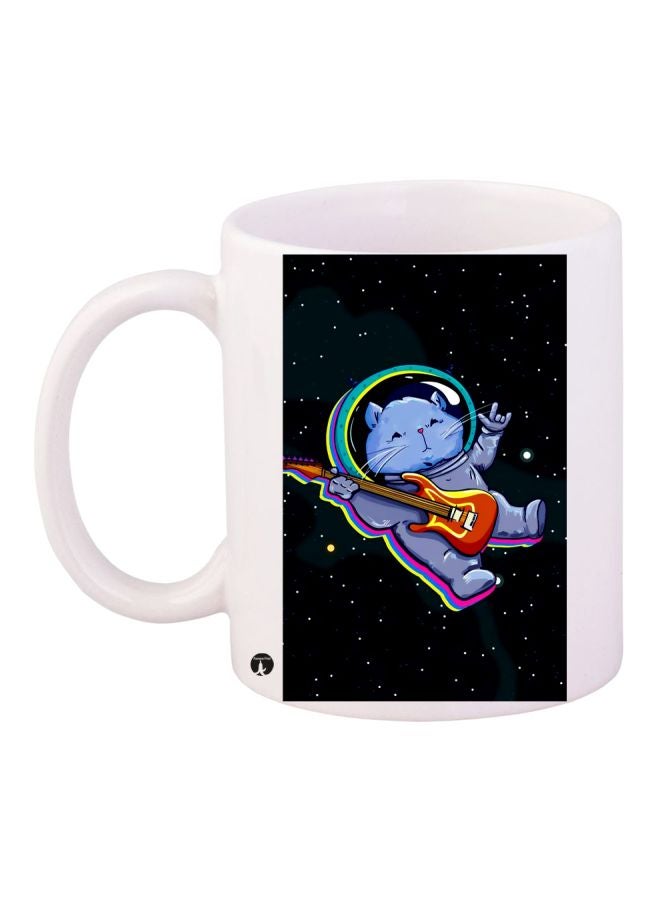 Space Hamster Printed Coffee Mug White/Black/Blue