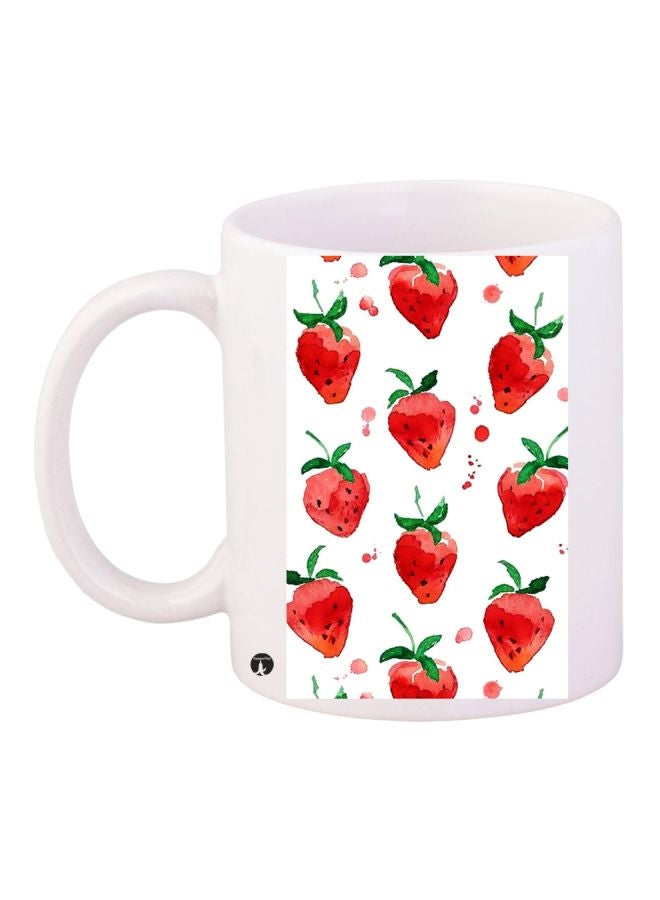 بي بي مج قهوة بطبعة حبات من الفراولة أبيض/أحمر/أخضر