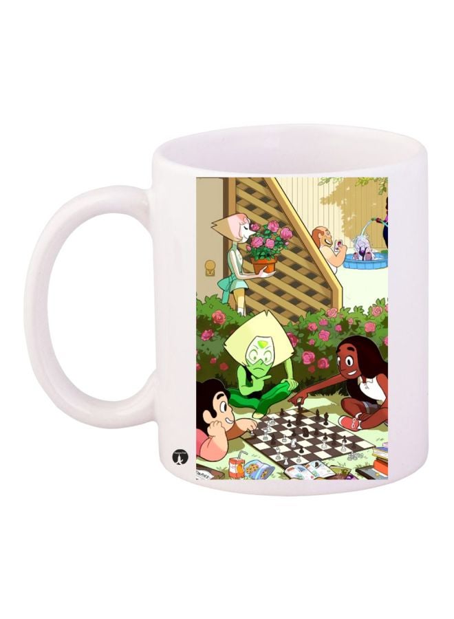Cartoon Printed Coffee Mug White/Green/Brown