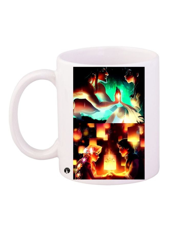 BP Cartoon Character Printed Coffee Mug White/Brown/Yellow