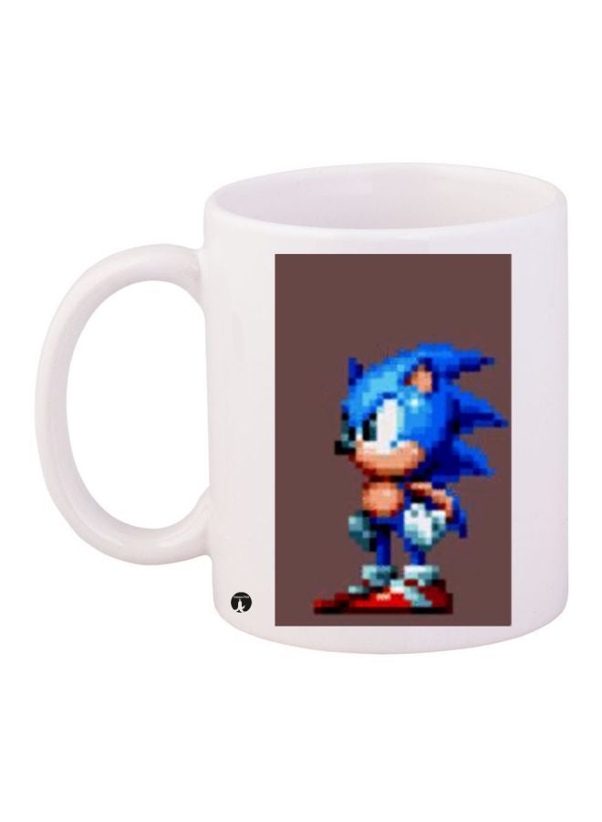 Sonic The Hedgehog Printed Coffee Mug White/Brown/Blue
