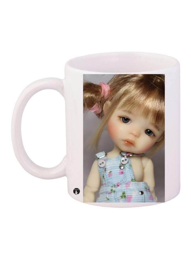 BP Cartoon Printed Coffee Mug White/Beige/Brown