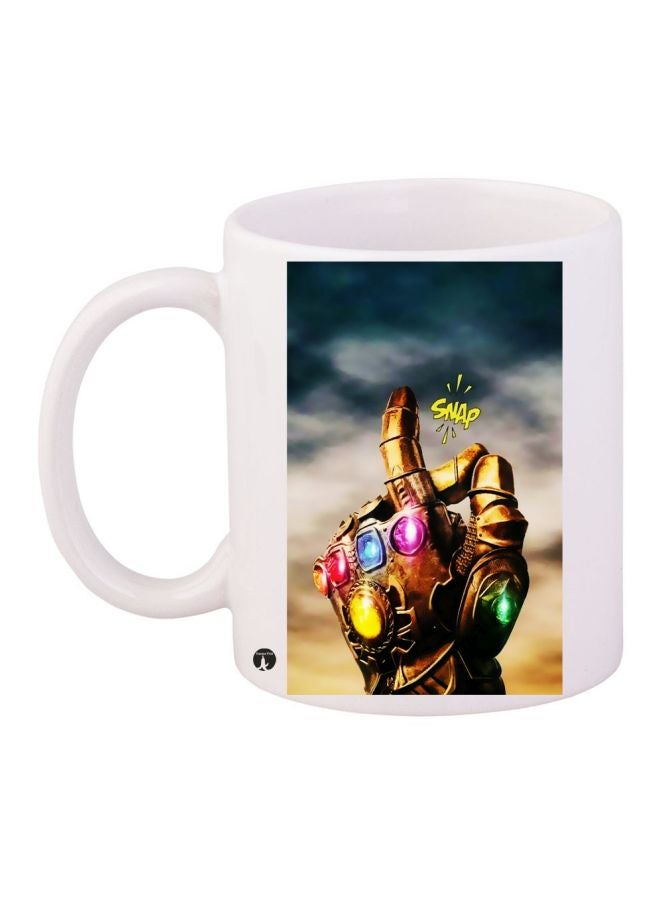 BP Thanos Snap Printed Coffee Mug White/Brown/Yellow