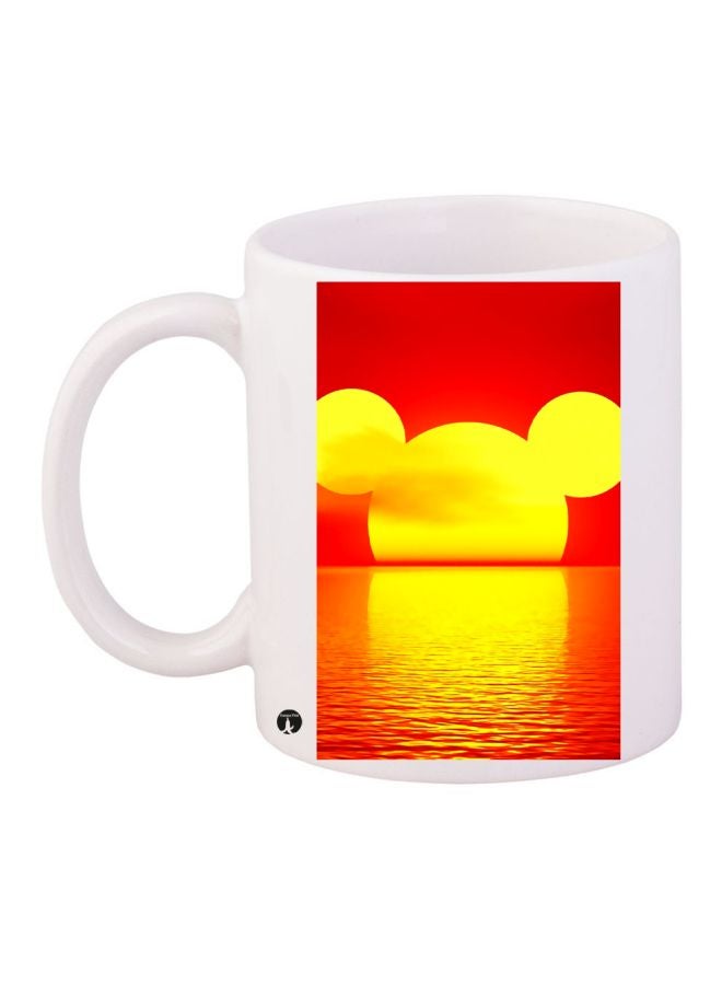 مج قهوة بتصميم ميكي ماوس أبيض/أحمر/أصفر