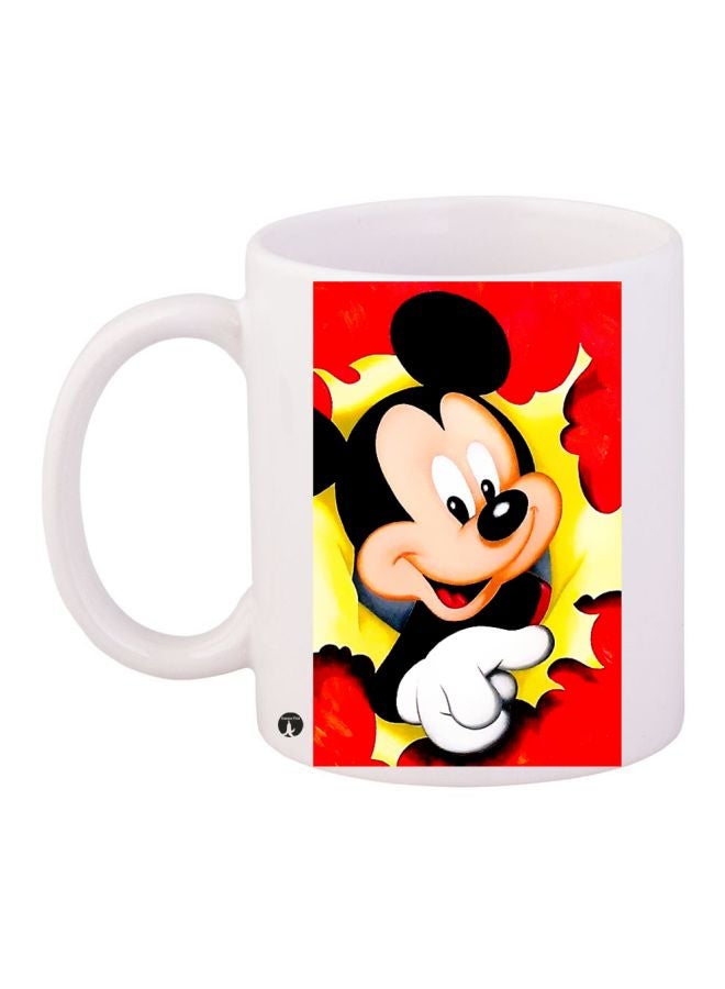 Mickey Mouse Printed Coffee Mug White/Red/Black