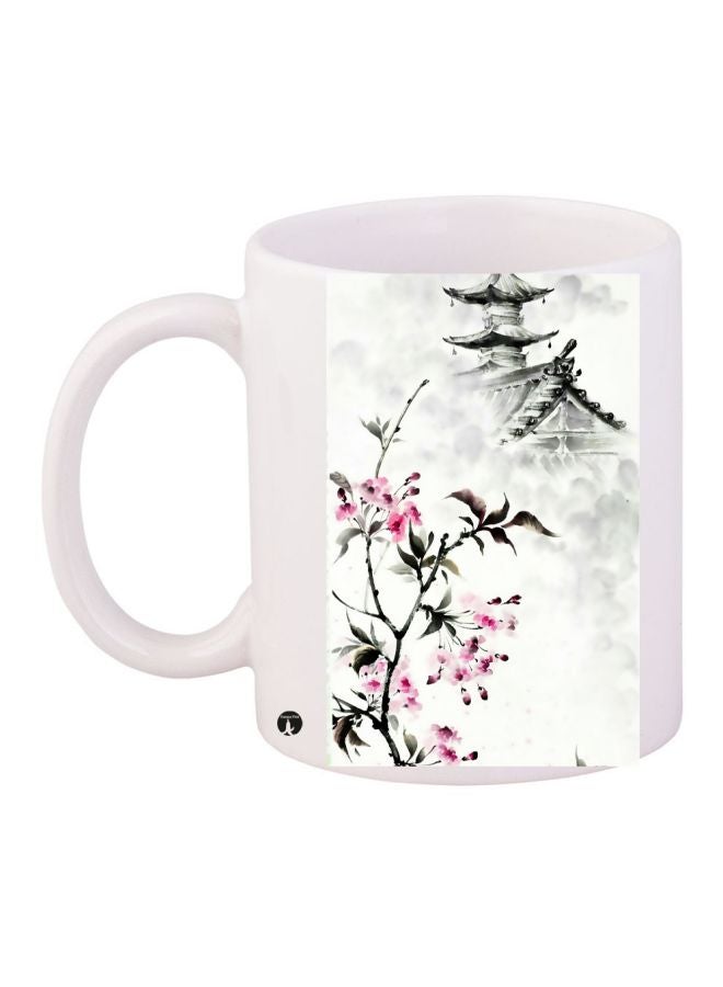 BP Flower Printed Coffee Mug White/Pink/Grey