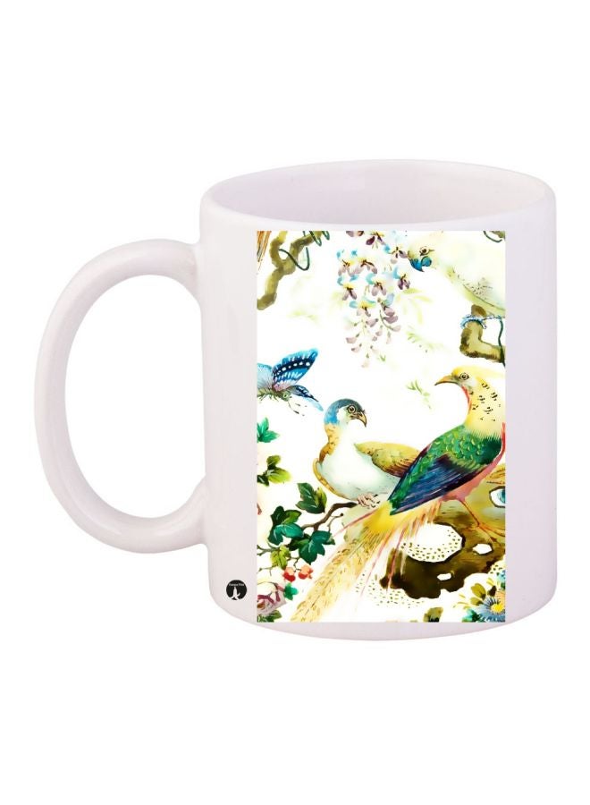 BP Bird Printed Coffee Mug White/Green/Blue