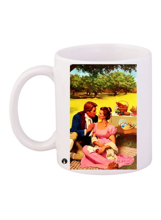 BP Couple Printed Coffee Mug White/Pink/Green