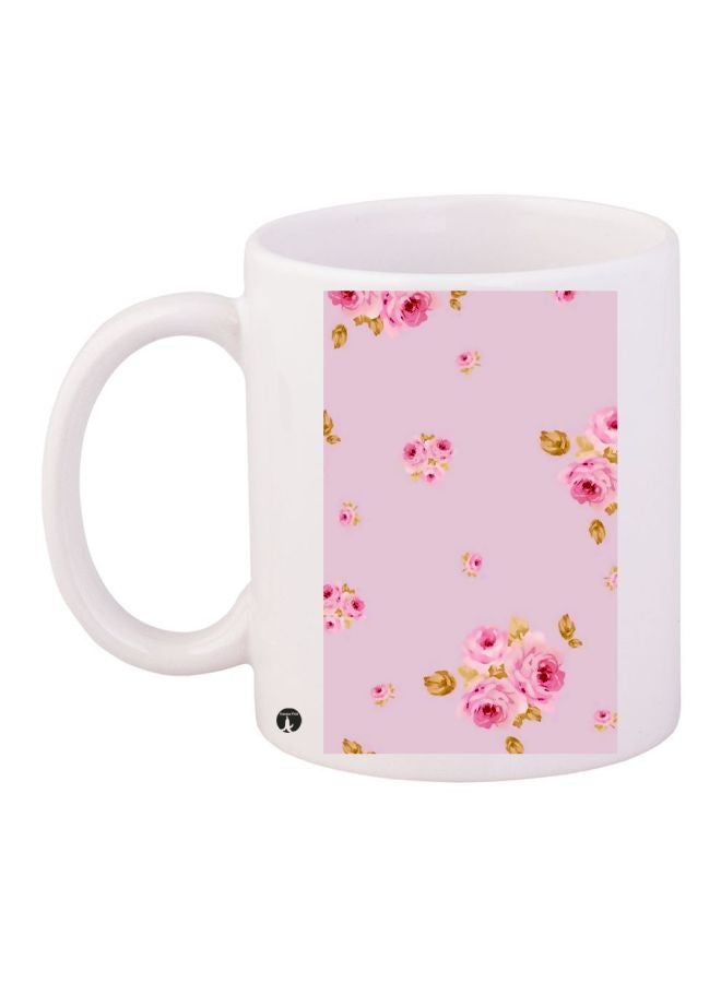 BP Flower Printed Coffee Mug White/Pink/Green