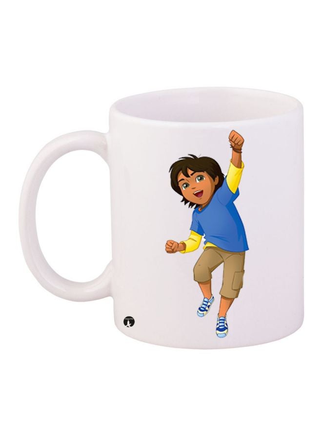 Cartoon Printed Coffee Mug White/Yellow/Blue