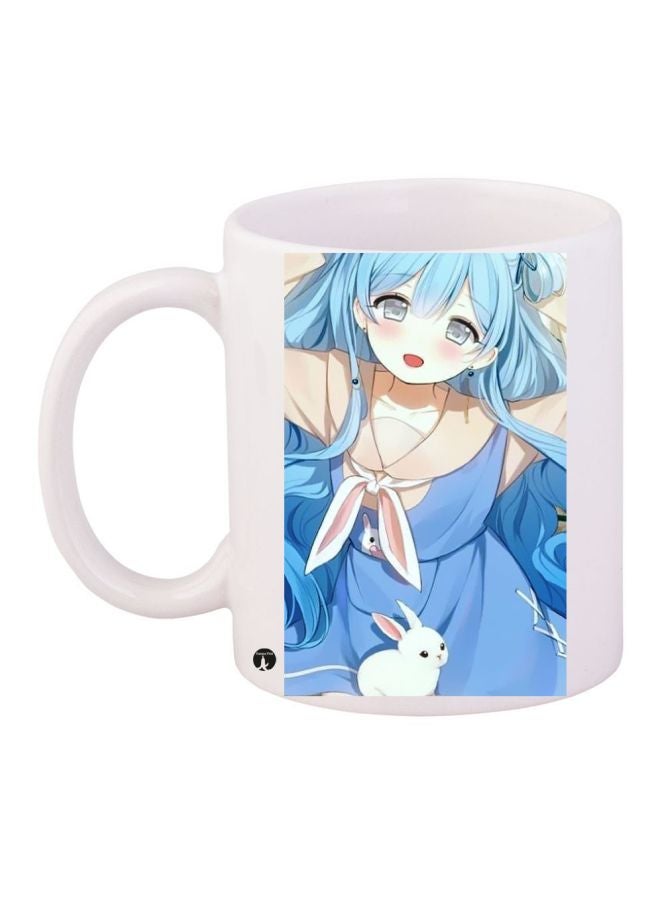 Anime Printed Coffee Mug White/Blue/Beige