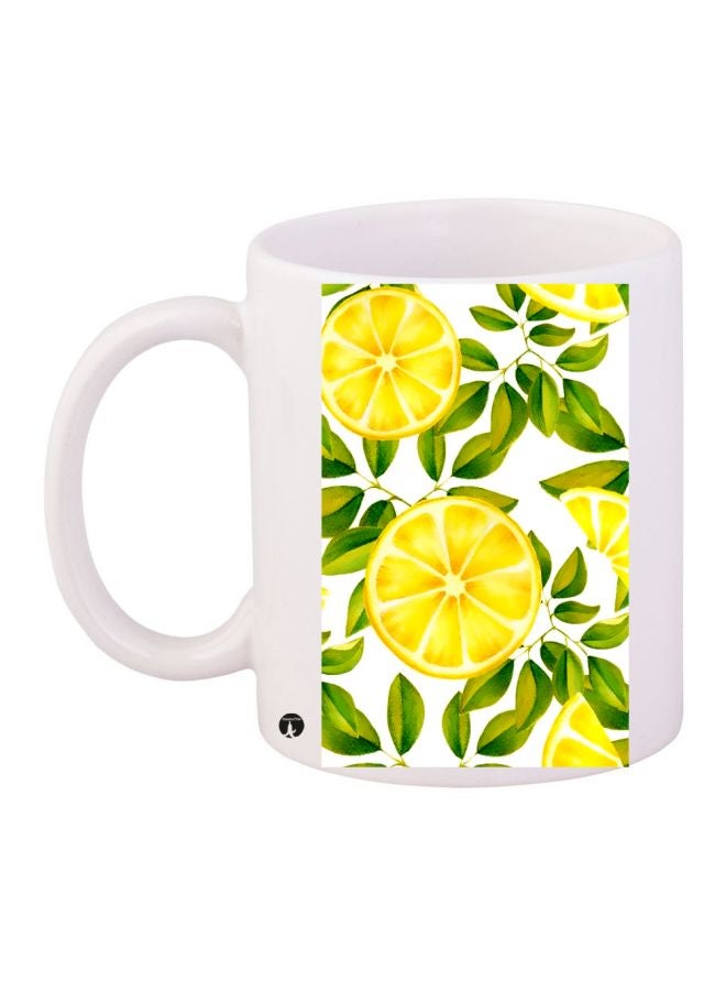 BP Lemon Printed Coffee Mug White/Yellow/Green