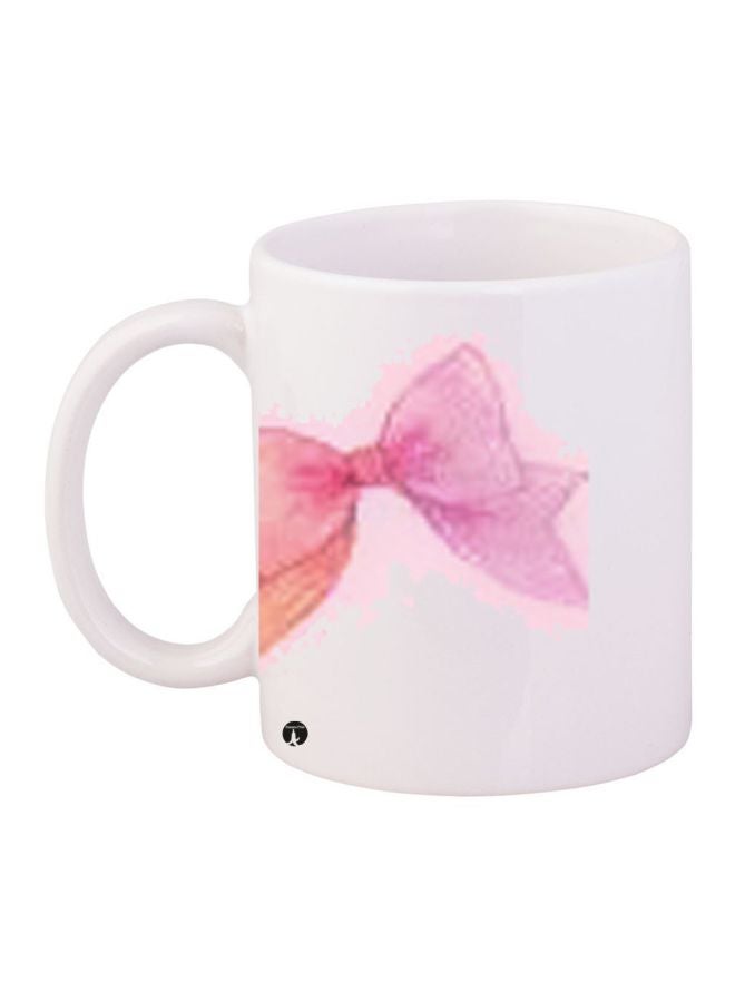 BP Bow Printed Coffee Mug White/Pink