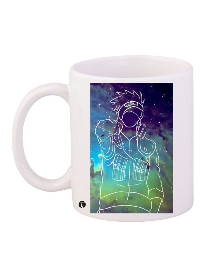 قدح قهوة مطبوع أبيض/أزرق/أخضر