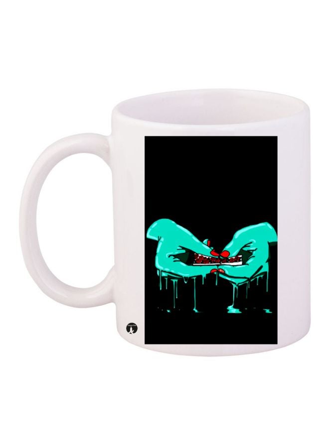 BP Hand Printed Ceramic Coffee Mug White/Green/Black