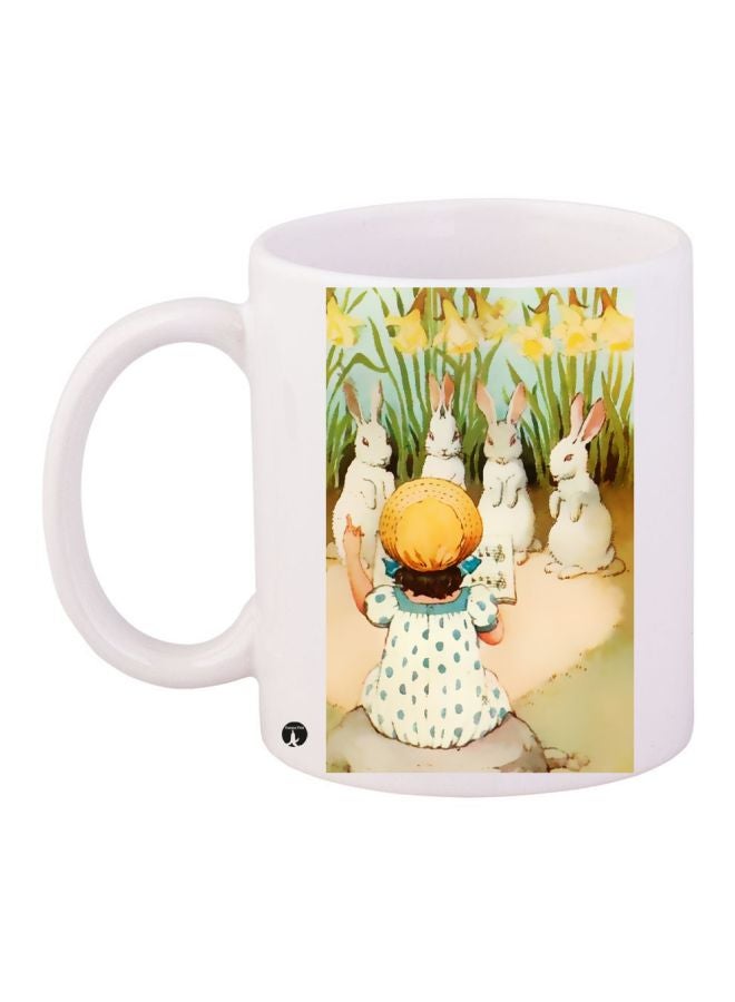 BP Rabbit Printed Coffee Mug White/Green/Yellow