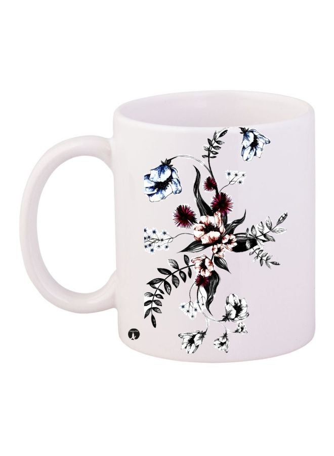 بي بي مج قهوة بطبعة على شكل زهور أبيض/أزرق/أسود/أصفر