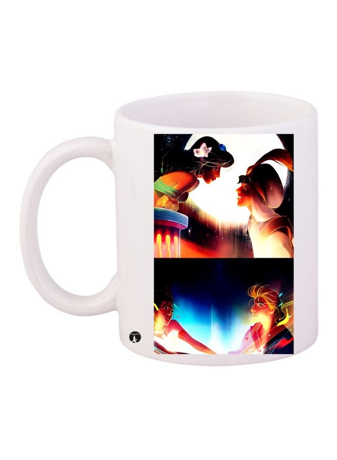 BP Cartoon Printed Coffee Mug White/Black/Blue