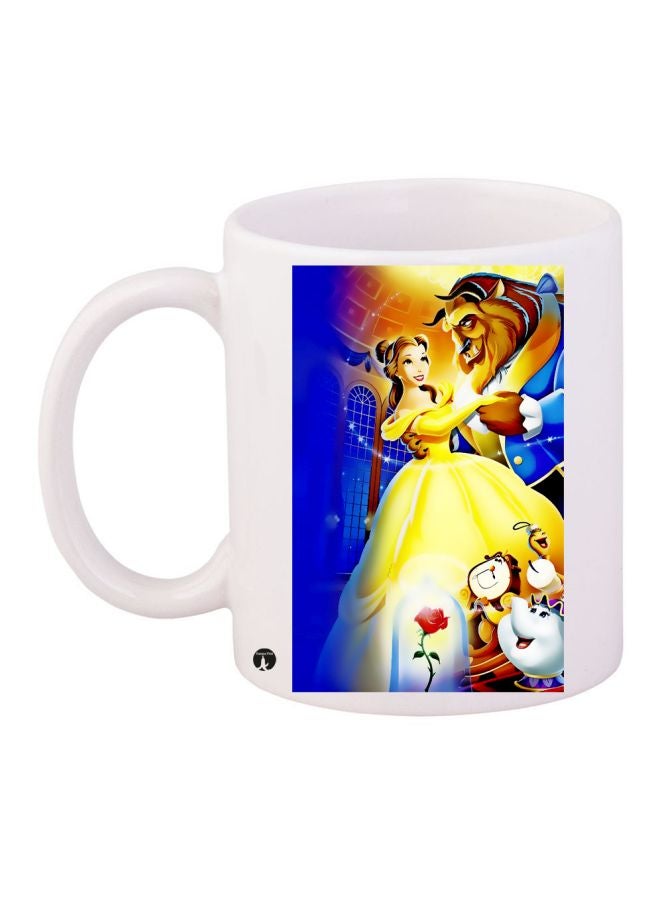 BP Cartoon Printed Coffee Mug White/Blue/Yellow
