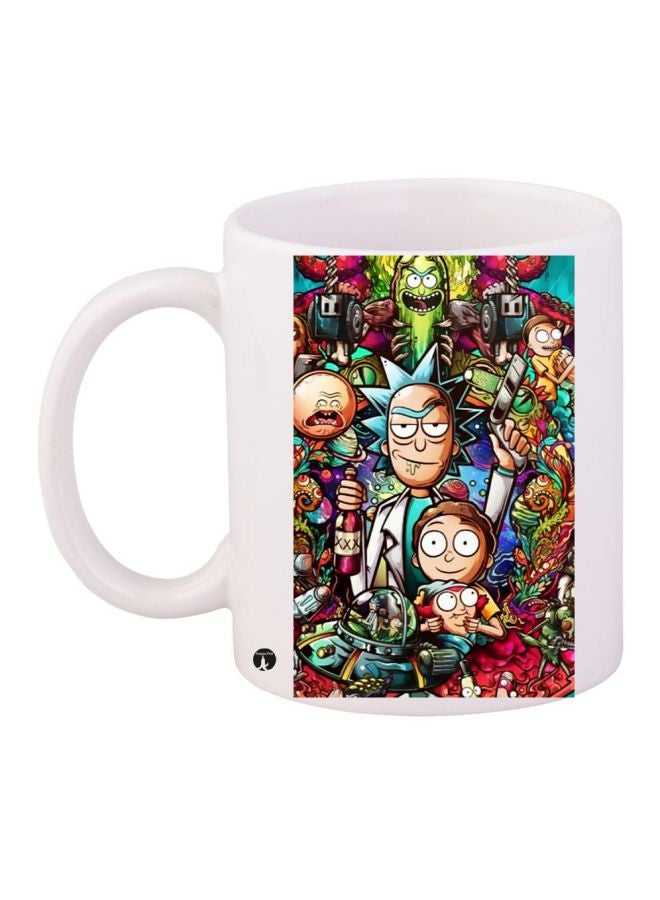 BP Cartoon Characters Printed Coffee Mug White/Red/Blue