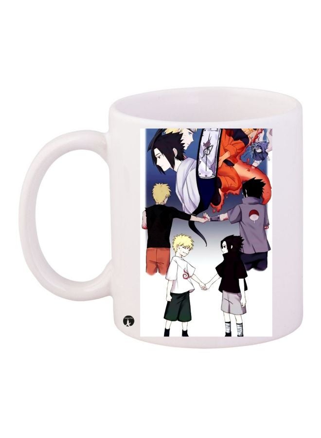 بي بي مج قهوة مطبوع عليه صورة رسوم متحركة أبيض/رمادي/أسود