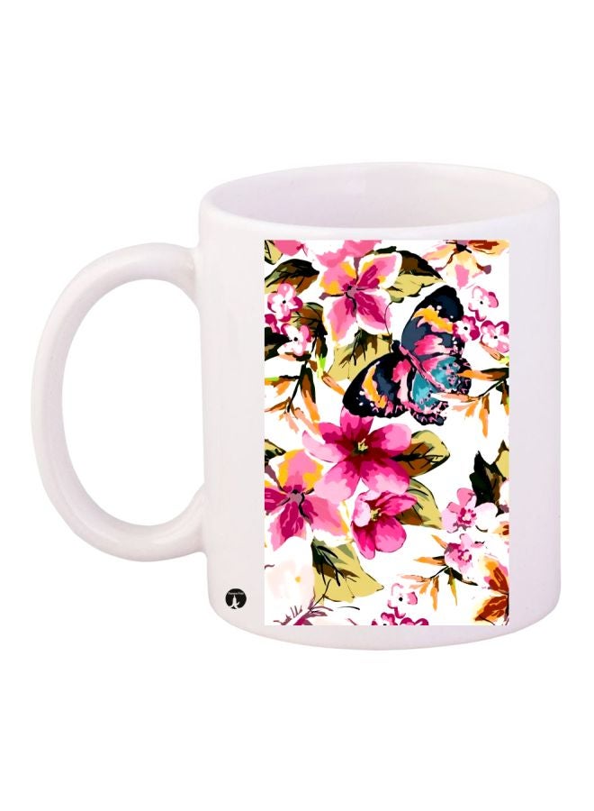 BP Floral Printed Coffee Mug White/Pink/Blue