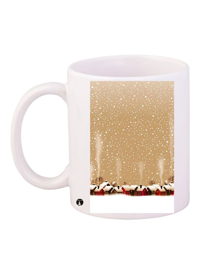 بي بي قدح قهوة - هطول الثلج أبيض/بني/أحمر