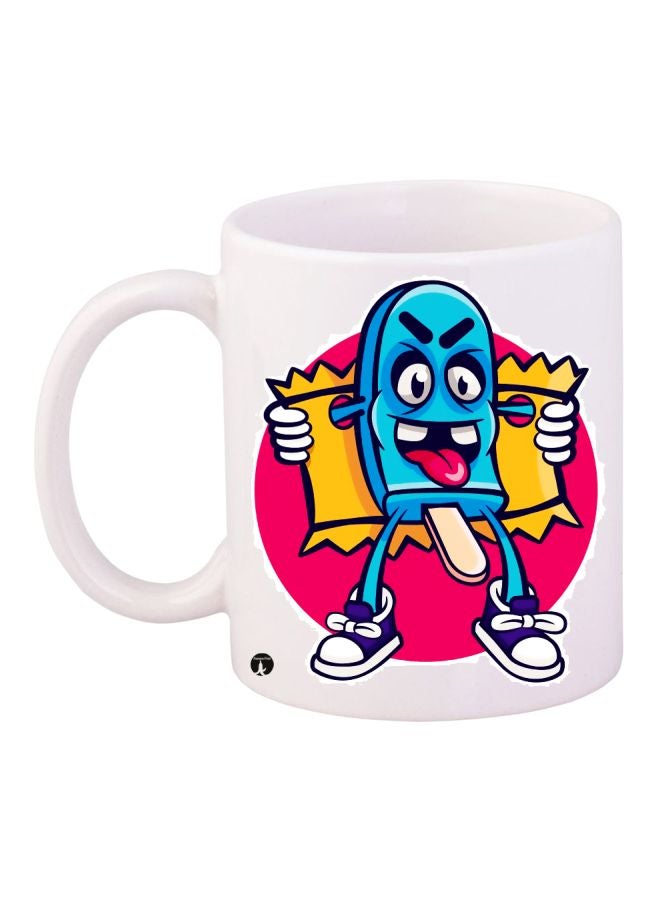 بي بي مج قهوة بطبعة على شكل آيس كريم أبيض/ أصفر/ أحمر