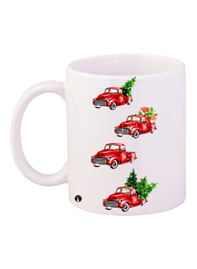 BP Car Printed Coffee Mug White/Green/Red