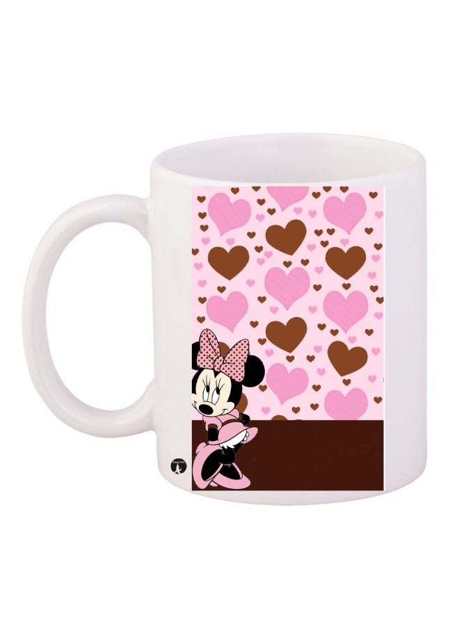 Minnie Mouse Printed Coffee Mug White/Pink/Brown