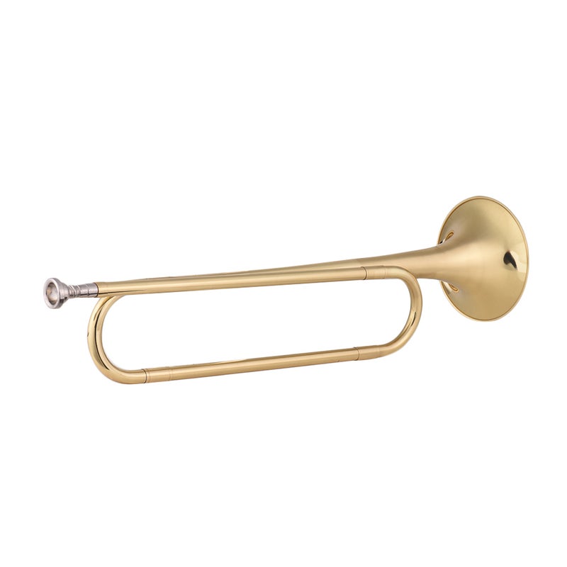 Muslady Flat Bugle Call Trumpet With Mouthpiece - Image 2