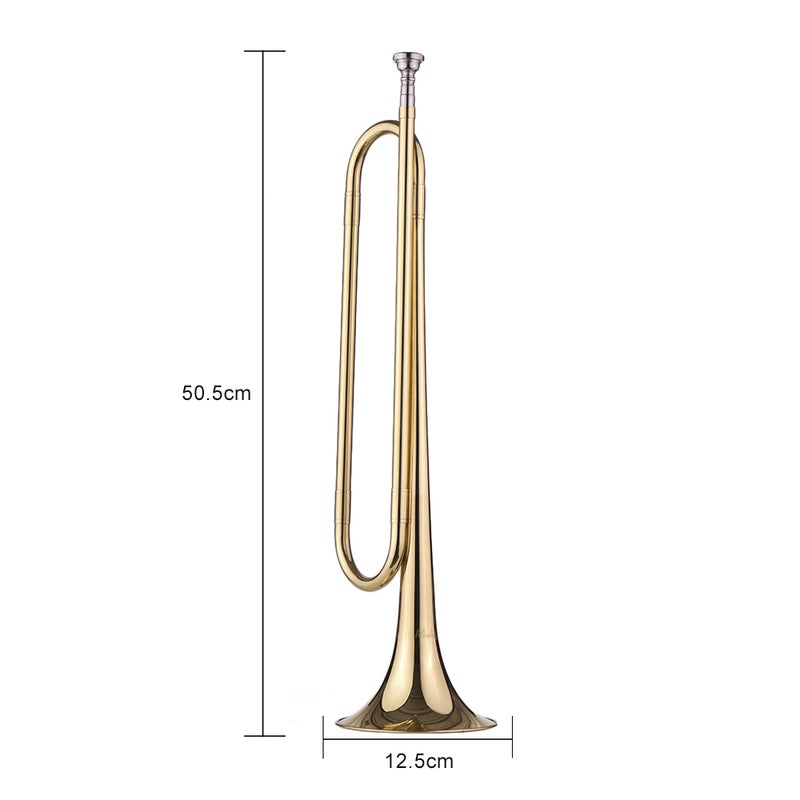 Muslady Flat Bugle Call Trumpet With Mouthpiece - Image 3