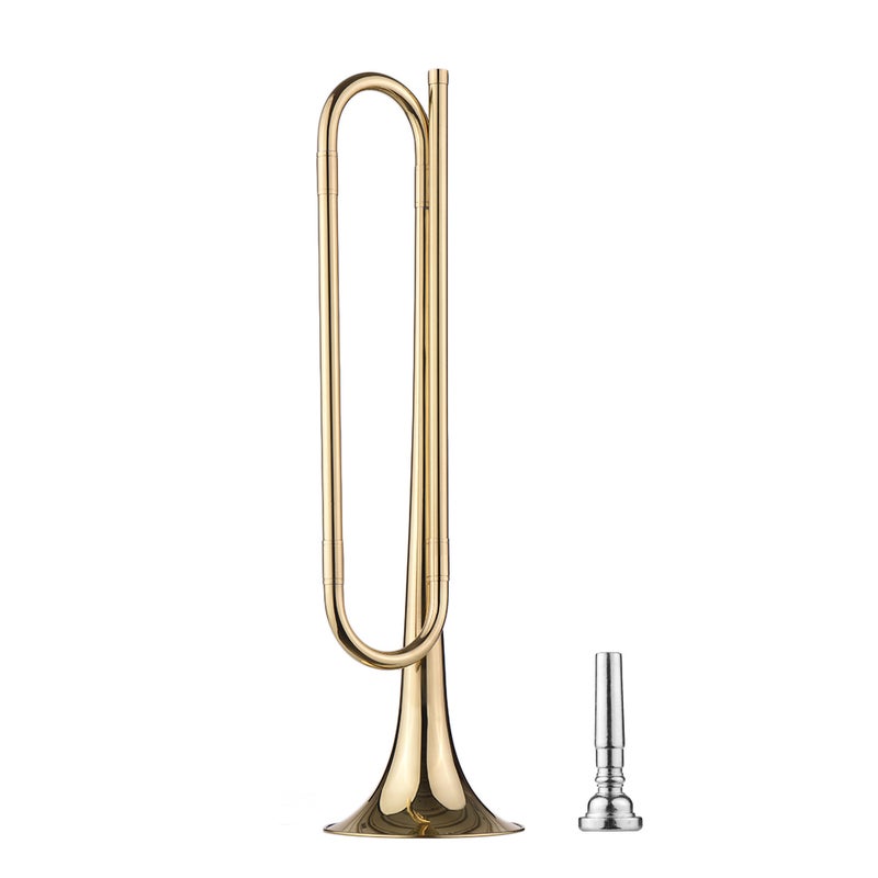 Muslady Flat Bugle Call Trumpet With Mouthpiece - Image 5