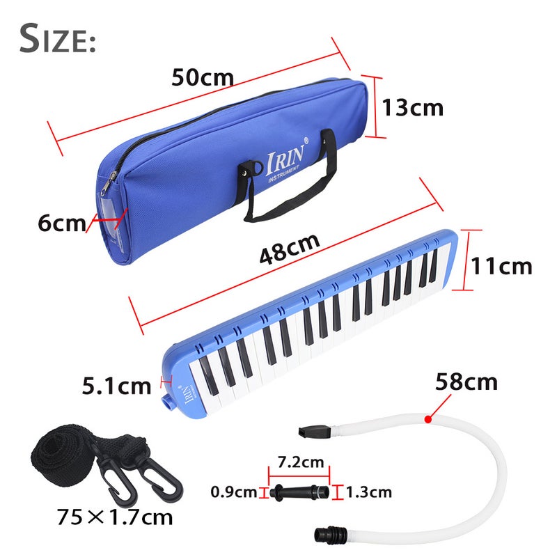Generic Blue 37 Style Key Piano Keyboart With Short And Long Mouthpiece  - Image 4