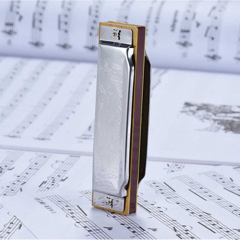 Generic Steel Coated 10 Holes C key Harmonica  - Image 1