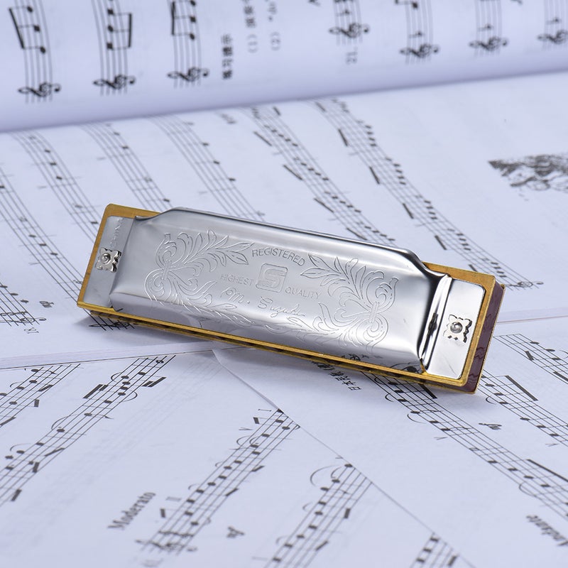 Generic Steel Coated 10 Holes C key Harmonica  - Image 5