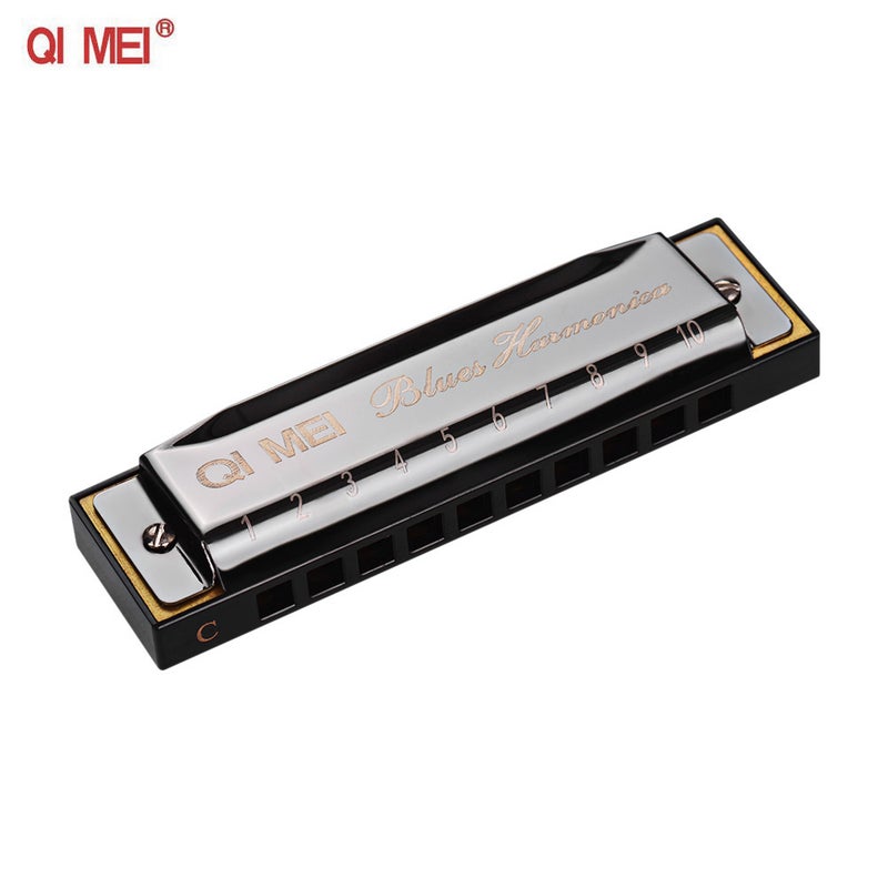 Generic Black C Key 10 Holes Melodious Harmonica  - Image 1