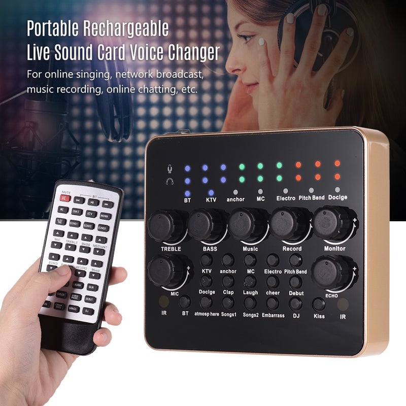 Generic Portable Rechargeable Live Sound Card Voice Changer Built-in BT Connection  - Image 2