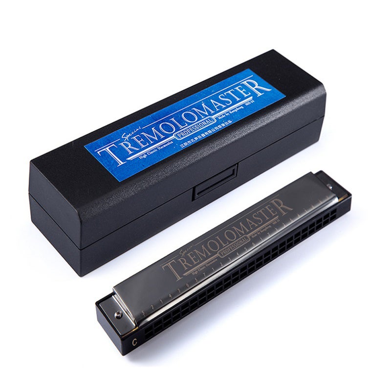 Generic 24 Hole Stylish Black Harmonica  - Image 1