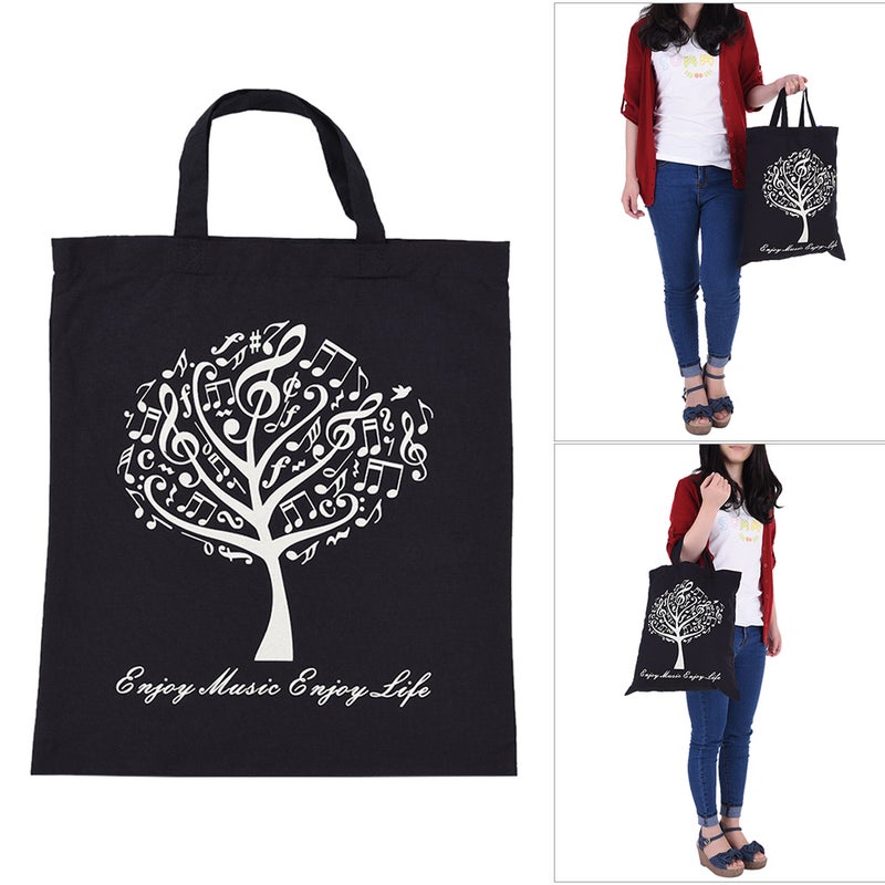 Generic Washable Cotton Handbag Black  - Image 5