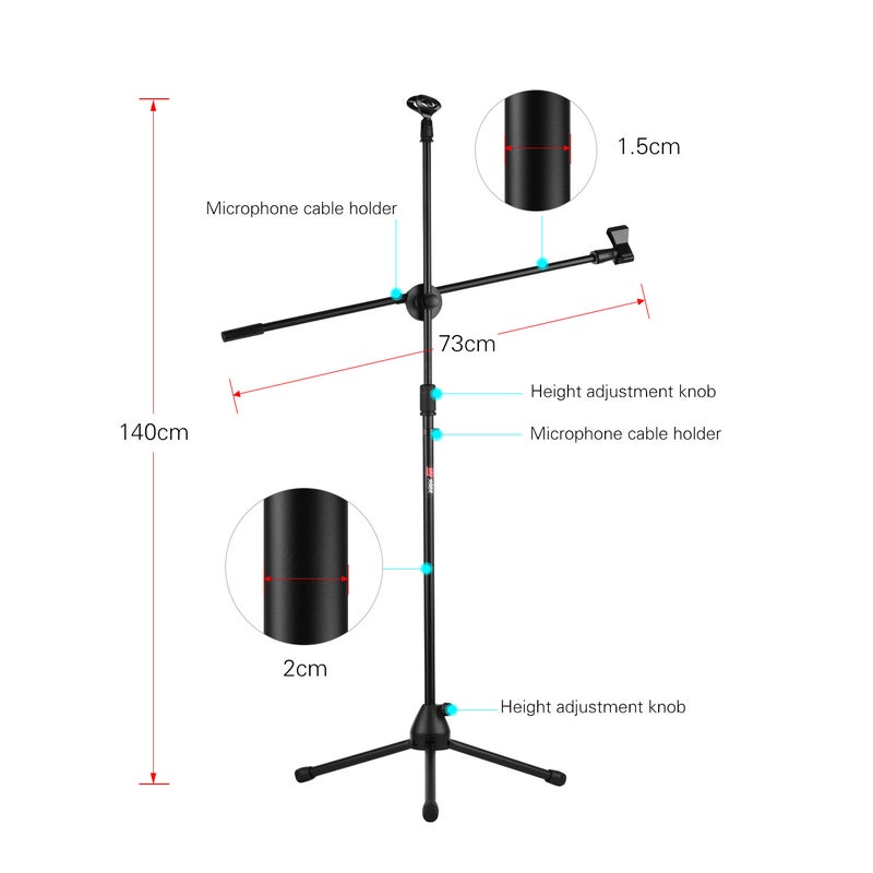 Tripod Black Microphone Professional Stand