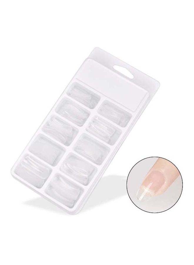 مجموعة أظافر صناعية مكونة من 100 قطعة شفاف - Image 2