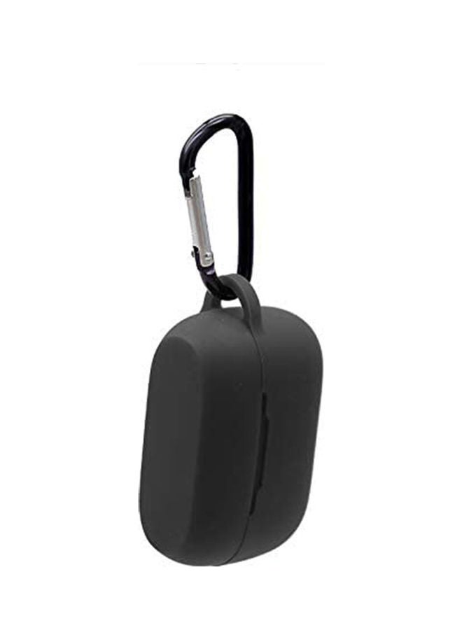 S-Color Silicone Wireless Protective Earbud Case For Jabra Elite 75t/75 With A Carabiner Black - Image 2