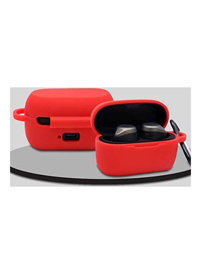 S-Color Silicone Earbud Case With Carabiner For Jabra Elite 75T Red - Image 5