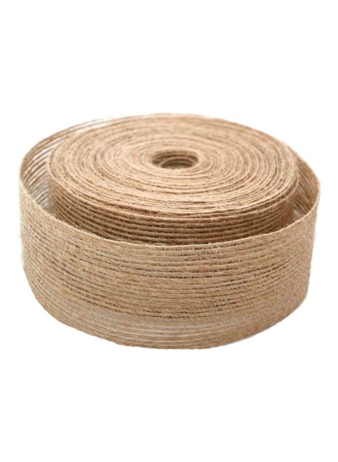 Generic Natural Jute Burlap Craft Ribbon Brown  - Image 1