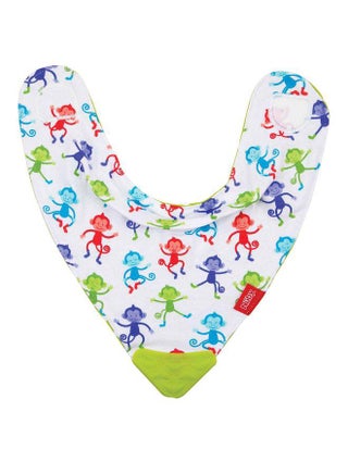 Monkey Printed Dribble Bibs With Teether Corner - v1605947406/N41839544A_1