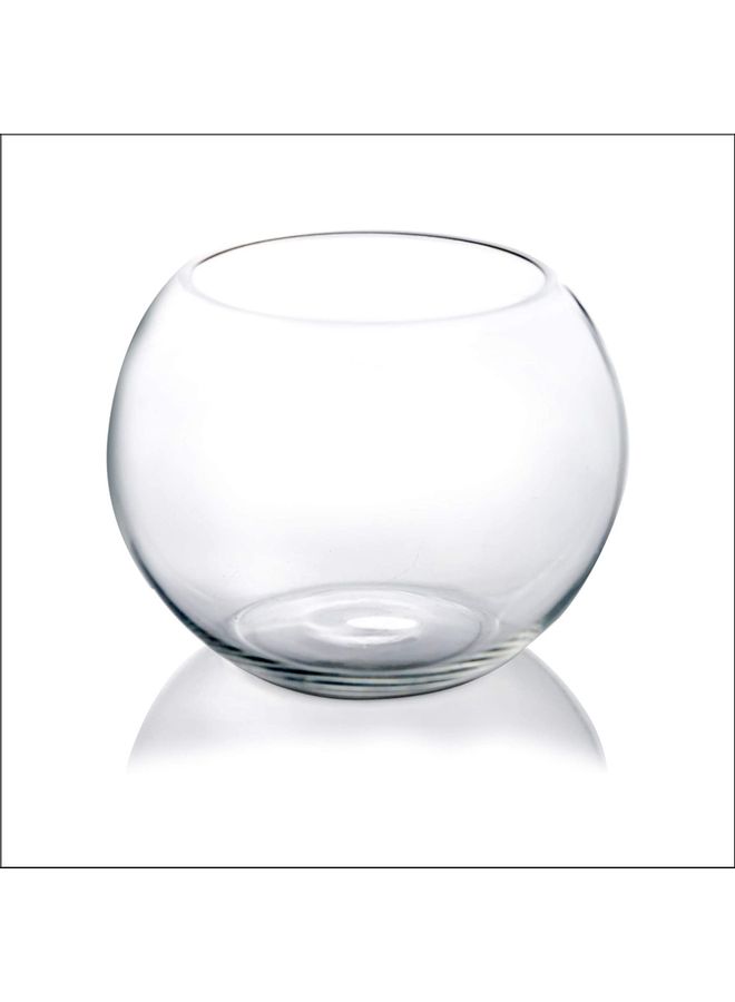 Glass Round Vase Clear 20 x 20cm - Image 1